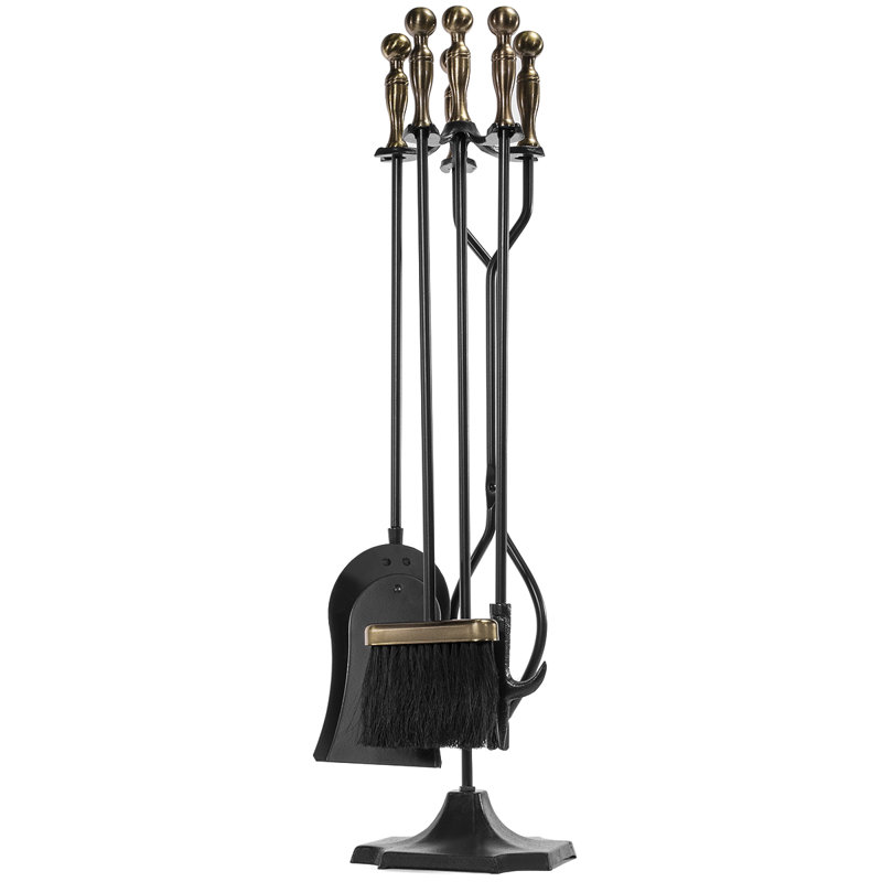 Corrigan Studio® Ledger 5 Piece Cast Iron Fireplace Tool Set & Reviews